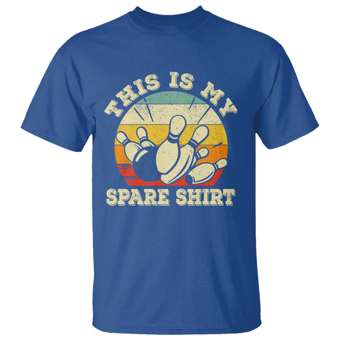 Funny Bowling T Shirt This Is My Spare Shirt Retro Ball Pins Strike Spilt - Wonder Print Shop