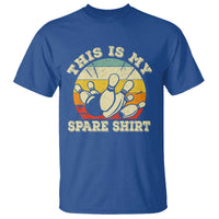 Funny Bowling T Shirt This Is My Spare Shirt Retro Ball Pins Strike Spilt - Wonder Print Shop