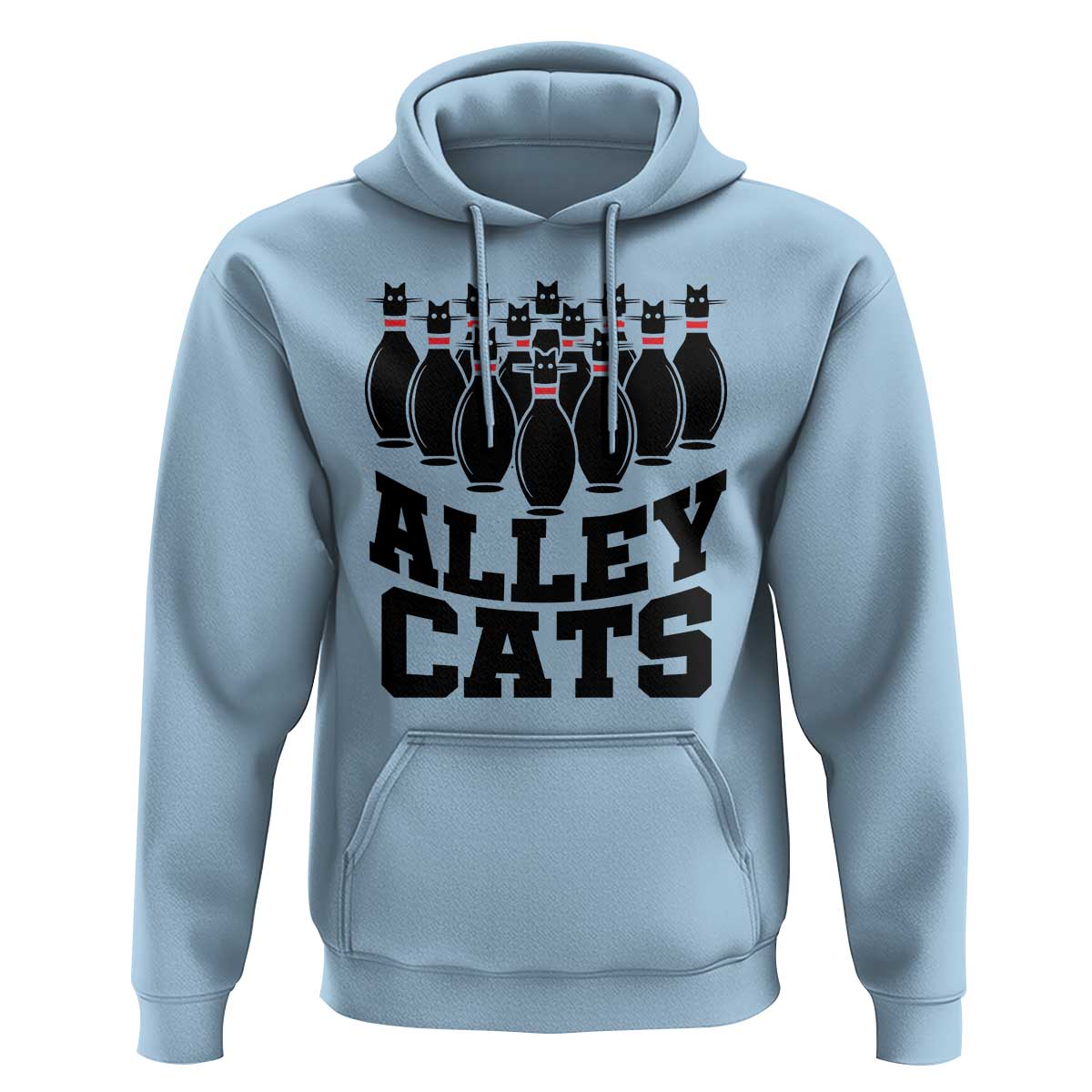 Funny Bowling Hoodie Alley Cats Bowler Player Pins Strike - Wonder Print Shop