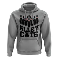 Funny Bowling Hoodie Alley Cats Bowler Player Pins Strike - Wonder Print Shop