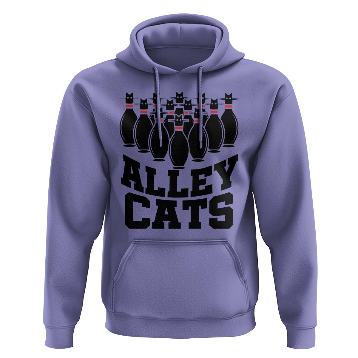 Funny Bowling Hoodie Alley Cats Bowler Player Pins Strike - Wonder Print Shop
