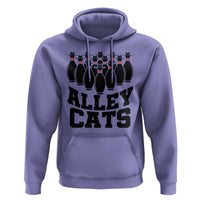 Funny Bowling Hoodie Alley Cats Bowler Player Pins Strike - Wonder Print Shop