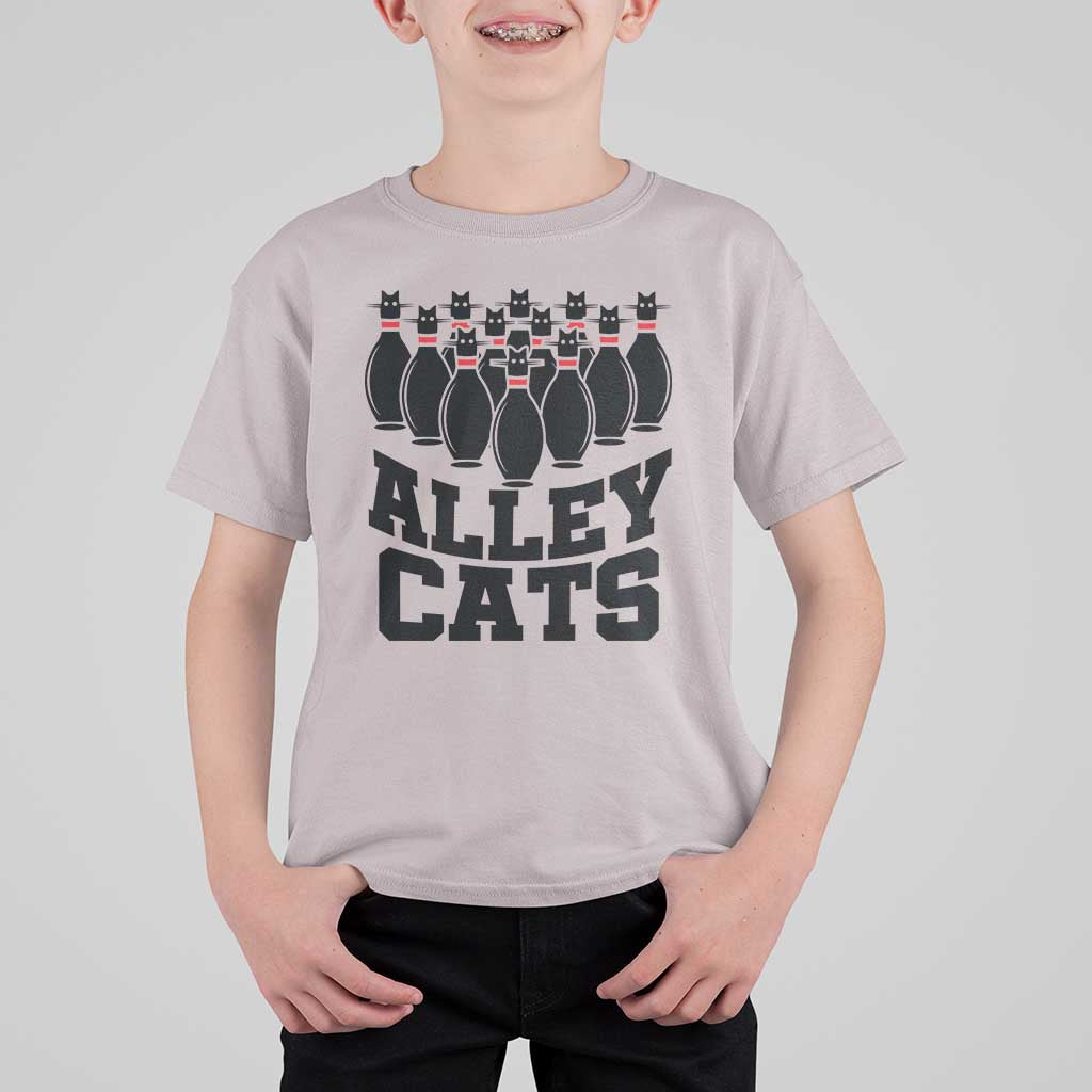 Funny Bowling T Shirt For Kid Alley Cats Bowler Player Pins Strike - Wonder Print Shop