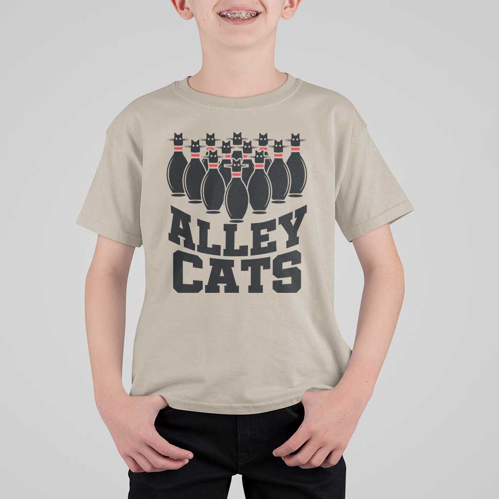 Funny Bowling T Shirt For Kid Alley Cats Bowler Player Pins Strike - Wonder Print Shop