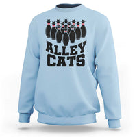 Funny Bowling Sweatshirt Alley Cats Bowler Player Pins Strike - Wonder Print Shop