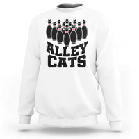 Funny Bowling Sweatshirt Alley Cats Bowler Player Pins Strike - Wonder Print Shop