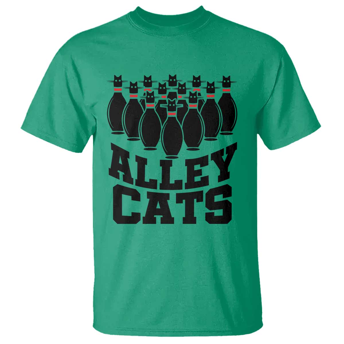 Funny Bowling T Shirt Alley Cats Bowler Player Pins Strike - Wonder Print Shop
