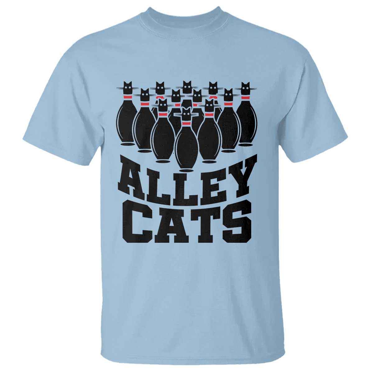 Funny Bowling T Shirt Alley Cats Bowler Player Pins Strike - Wonder Print Shop