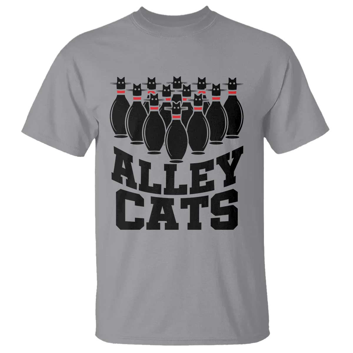 Funny Bowling T Shirt Alley Cats Bowler Player Pins Strike - Wonder Print Shop
