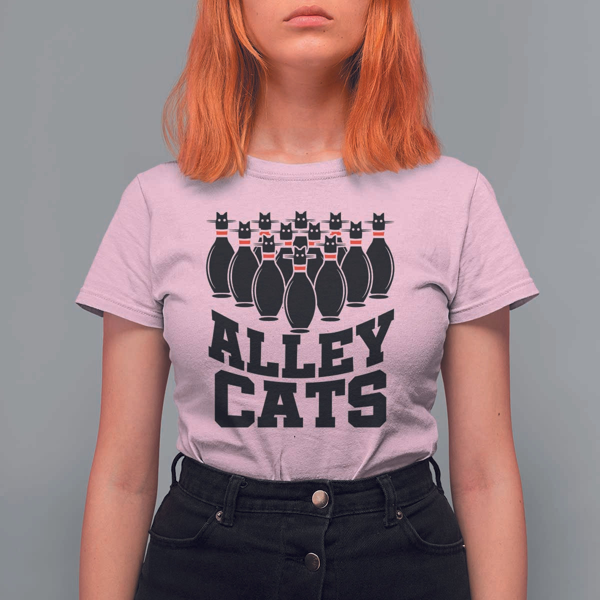 Funny Bowling T Shirt For Women Alley Cats Bowler Player Pins Strike - Wonder Print Shop