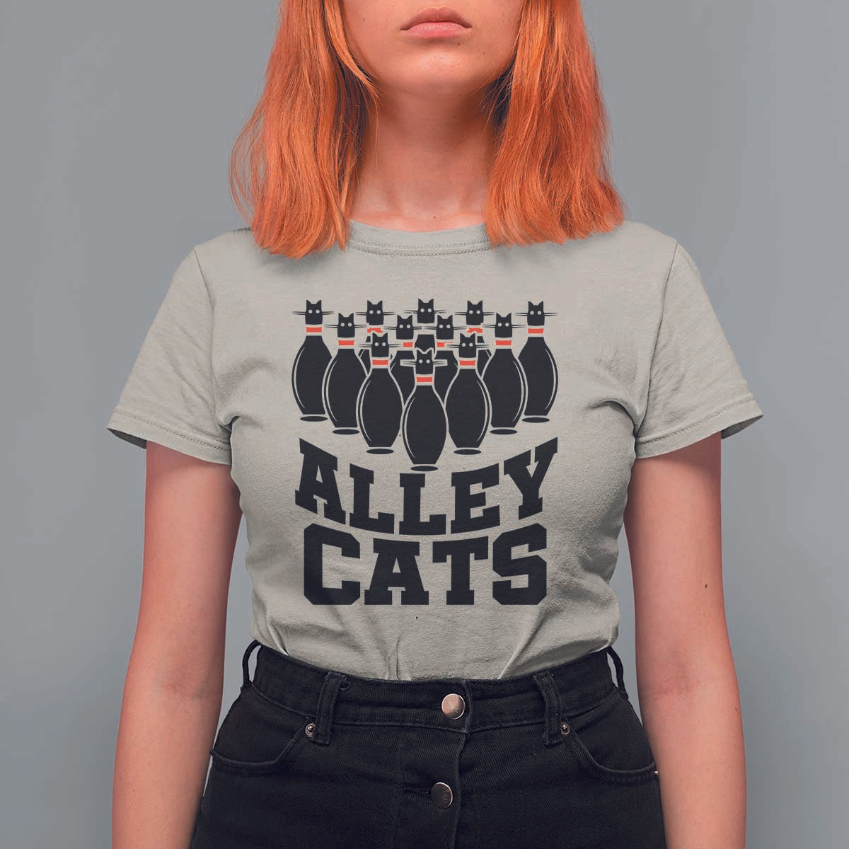 Funny Bowling T Shirt For Women Alley Cats Bowler Player Pins Strike - Wonder Print Shop