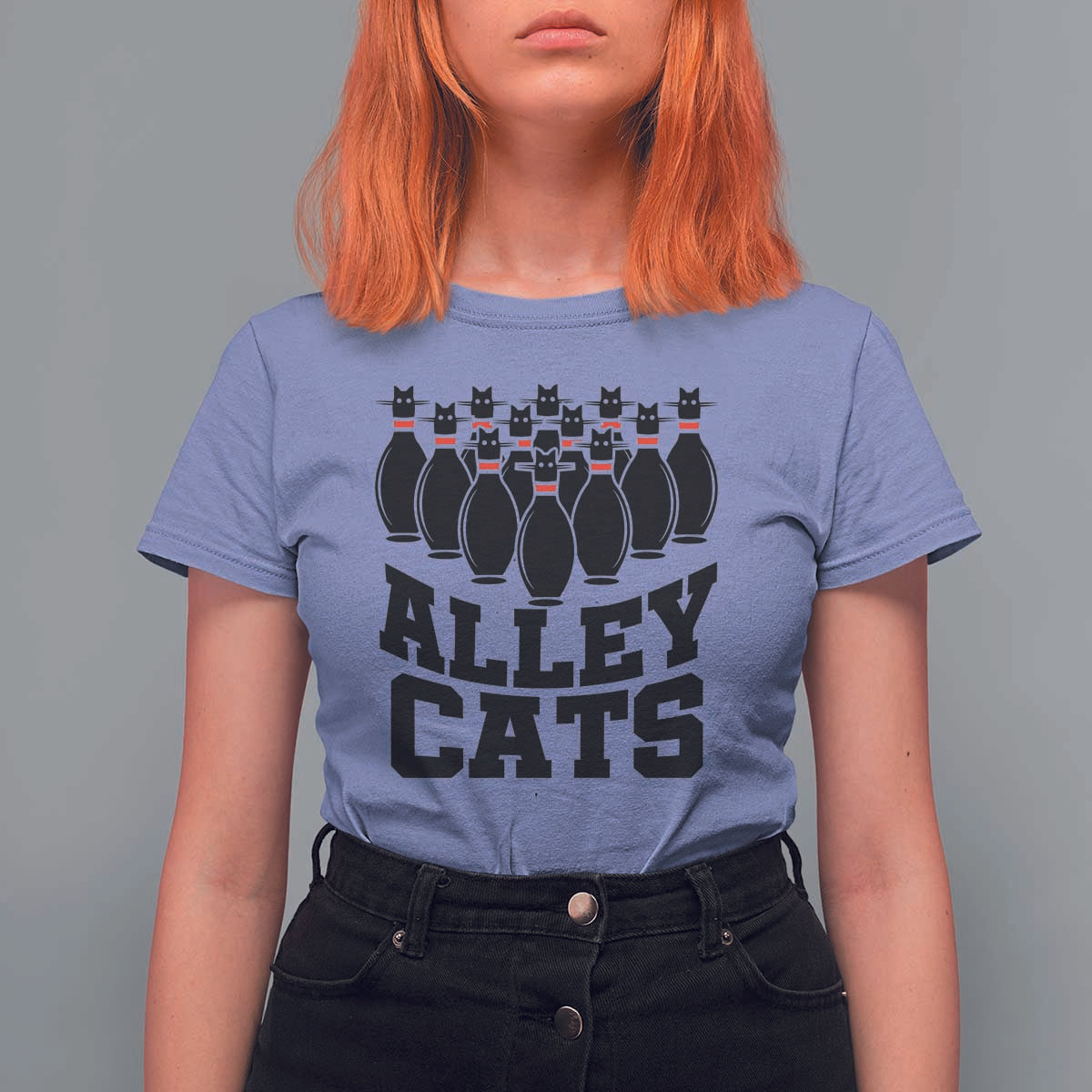 Funny Bowling T Shirt For Women Alley Cats Bowler Player Pins Strike - Wonder Print Shop