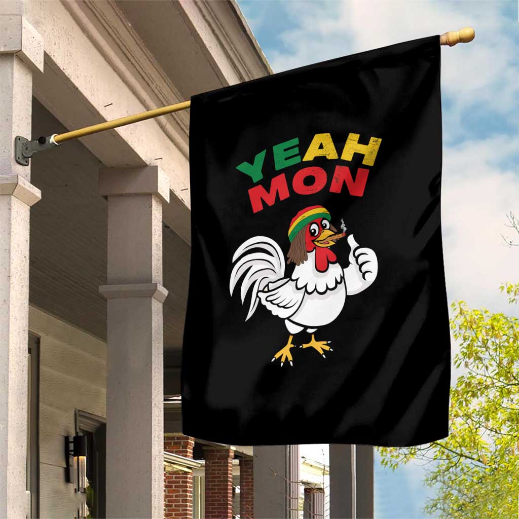 Jamaica Chicken Garden Flag Yeah Mon Jamaican Rastacap - Wonder Print Shop