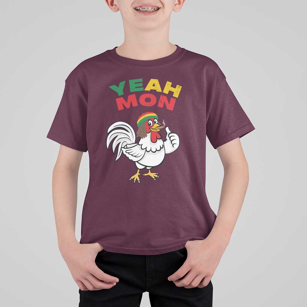 Jamaica Chicken T Shirt For Kid Yeah Mon Jamaican Rastacap - Wonder Print Shop