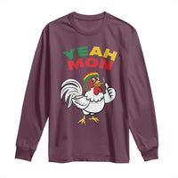 Jamaica Chicken Long Sleeve Shirt Yeah Mon Jamaican Rastacap - Wonder Print Shop