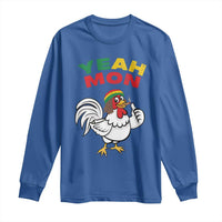 Jamaica Chicken Long Sleeve Shirt Yeah Mon Jamaican Rastacap - Wonder Print Shop