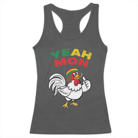 Jamaica Chicken Racerback Tank Top Yeah Mon Jamaican Rastacap - Wonder Print Shop