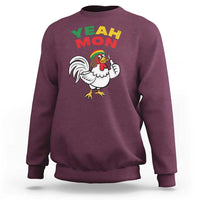 Jamaica Chicken Sweatshirt Yeah Mon Jamaican Rastacap - Wonder Print Shop
