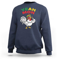 Jamaica Chicken Sweatshirt Yeah Mon Jamaican Rastacap - Wonder Print Shop