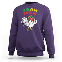 Jamaica Chicken Sweatshirt Yeah Mon Jamaican Rastacap - Wonder Print Shop