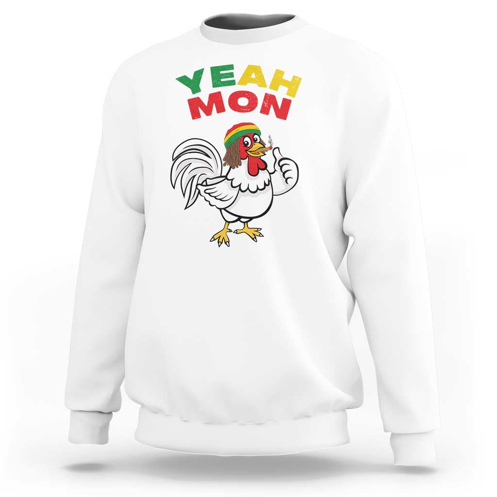 Jamaica Chicken Sweatshirt Yeah Mon Jamaican Rastacap - Wonder Print Shop