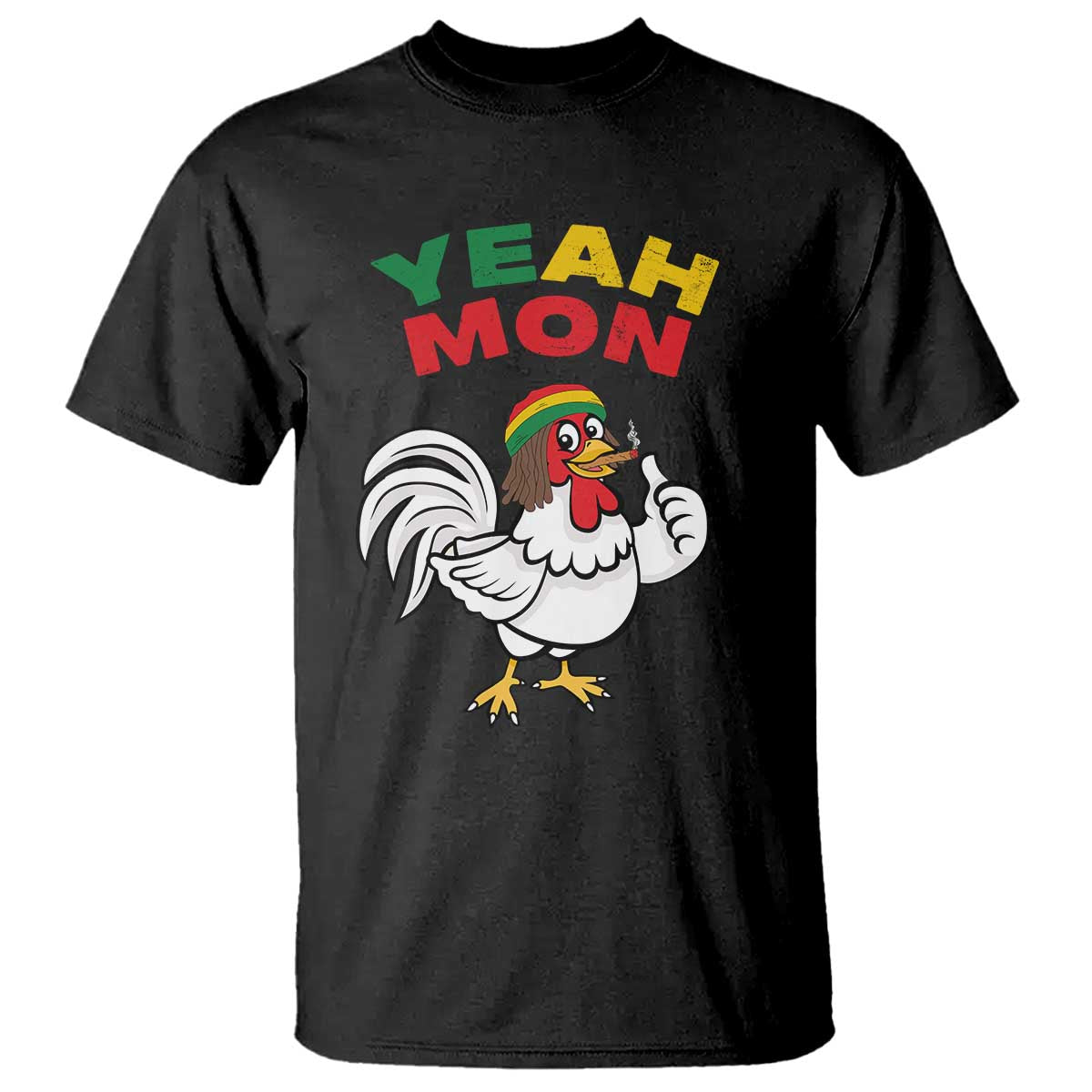 Jamaica Chicken T Shirt Yeah Mon Jamaican Rastacap - Wonder Print Shop