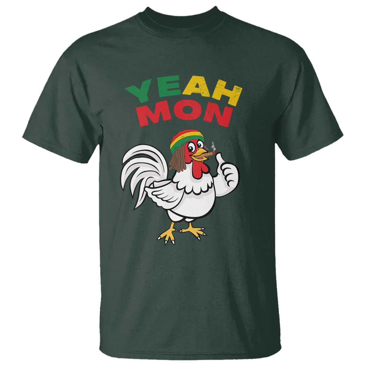 Jamaica Chicken T Shirt Yeah Mon Jamaican Rastacap - Wonder Print Shop