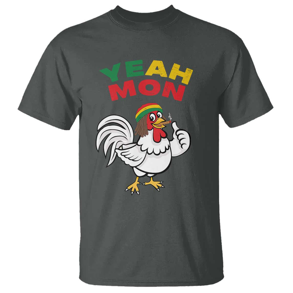 Jamaica Chicken T Shirt Yeah Mon Jamaican Rastacap - Wonder Print Shop