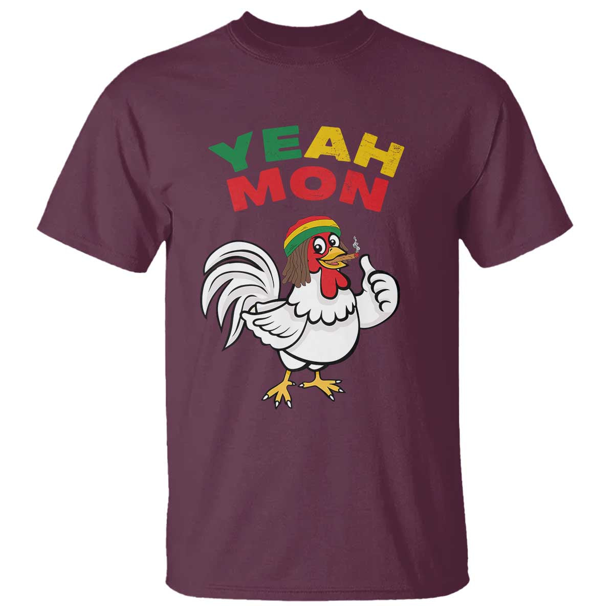 Jamaica Chicken T Shirt Yeah Mon Jamaican Rastacap - Wonder Print Shop