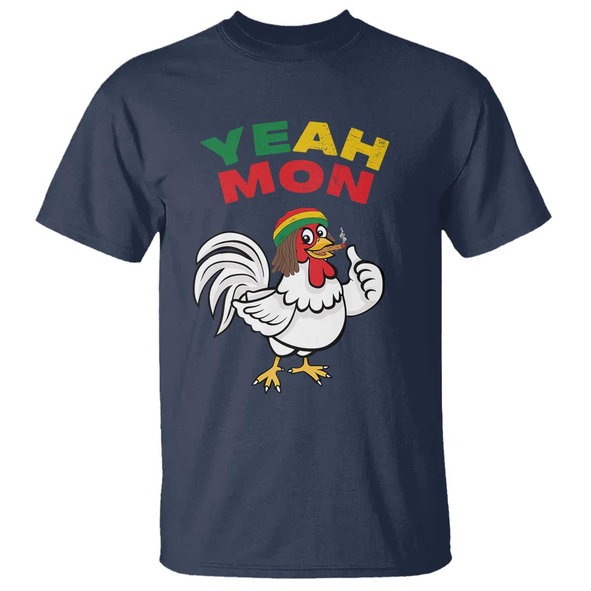 Jamaica Chicken T Shirt Yeah Mon Jamaican Rastacap - Wonder Print Shop