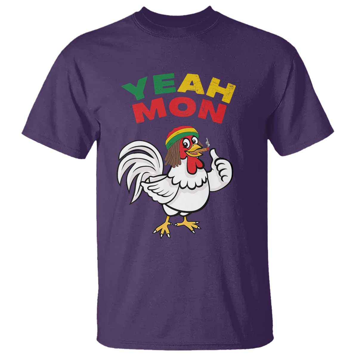 Jamaica Chicken T Shirt Yeah Mon Jamaican Rastacap - Wonder Print Shop