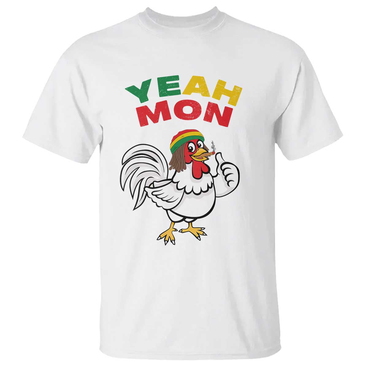 Jamaica Chicken T Shirt Yeah Mon Jamaican Rastacap - Wonder Print Shop
