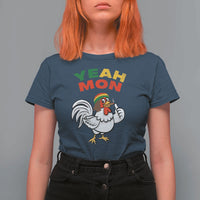 Jamaica Chicken T Shirt For Women Yeah Mon Jamaican Rastacap - Wonder Print Shop