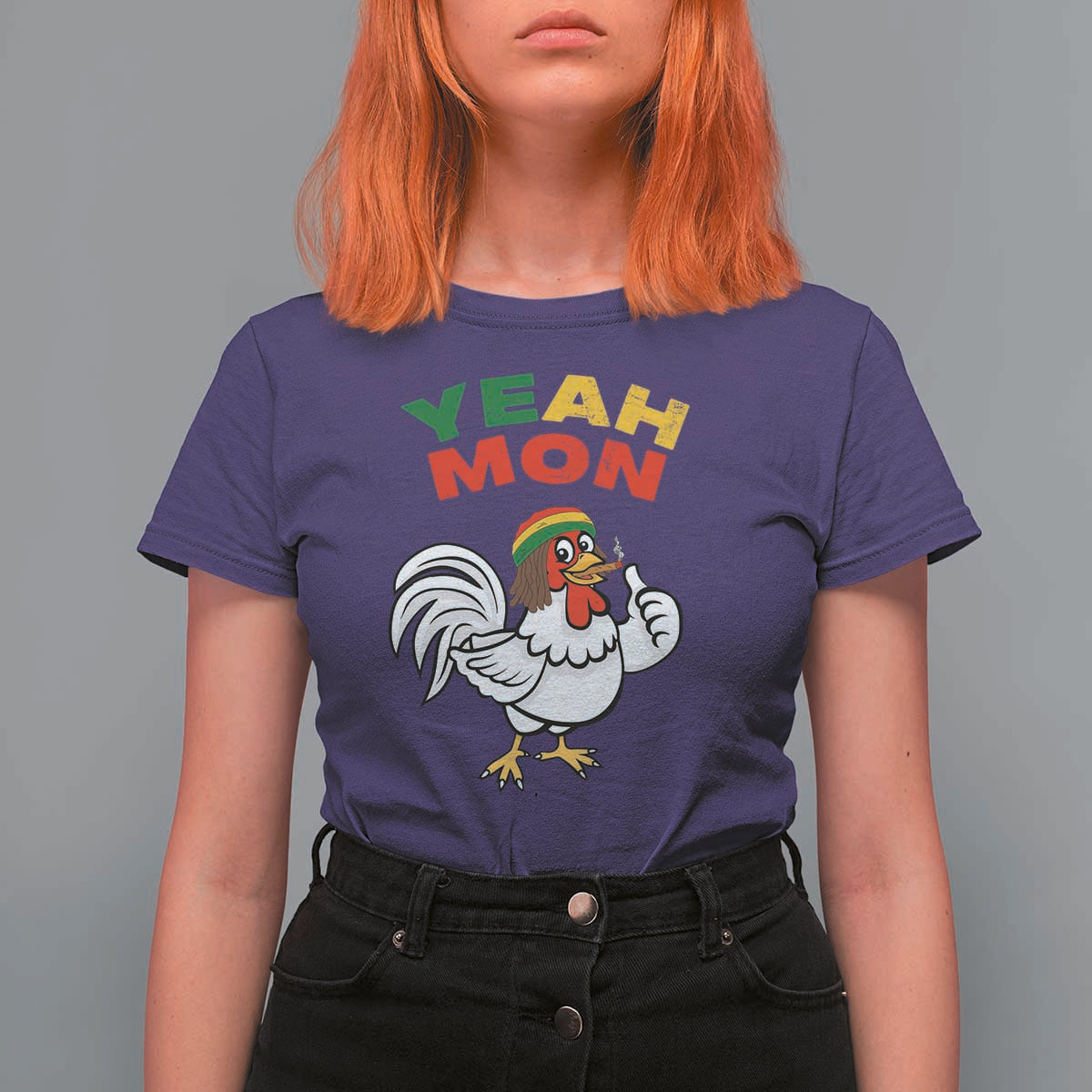 Jamaica Chicken T Shirt For Women Yeah Mon Jamaican Rastacap - Wonder Print Shop