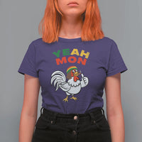 Jamaica Chicken T Shirt For Women Yeah Mon Jamaican Rastacap - Wonder Print Shop