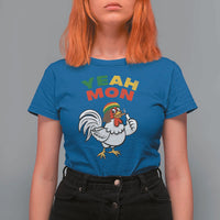 Jamaica Chicken T Shirt For Women Yeah Mon Jamaican Rastacap - Wonder Print Shop