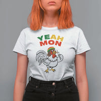 Jamaica Chicken T Shirt For Women Yeah Mon Jamaican Rastacap - Wonder Print Shop