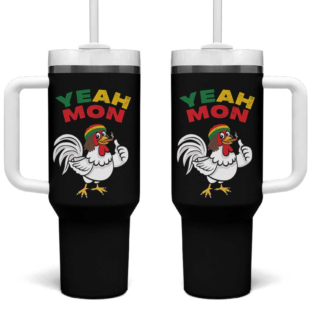 Jamaica Chicken Tumbler With Handle Yeah Mon Jamaican Rastacap - Wonder Print Shop