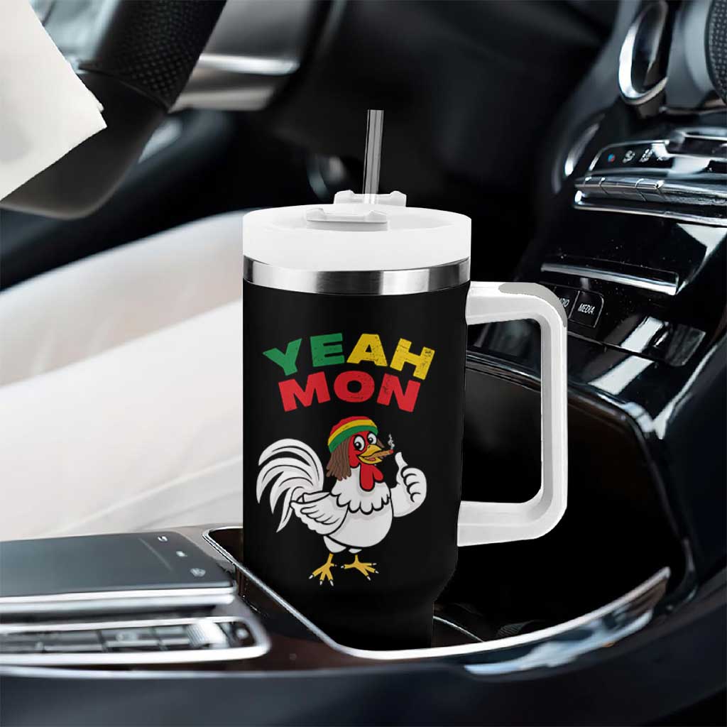 Jamaica Chicken Tumbler With Handle Yeah Mon Jamaican Rastacap - Wonder Print Shop