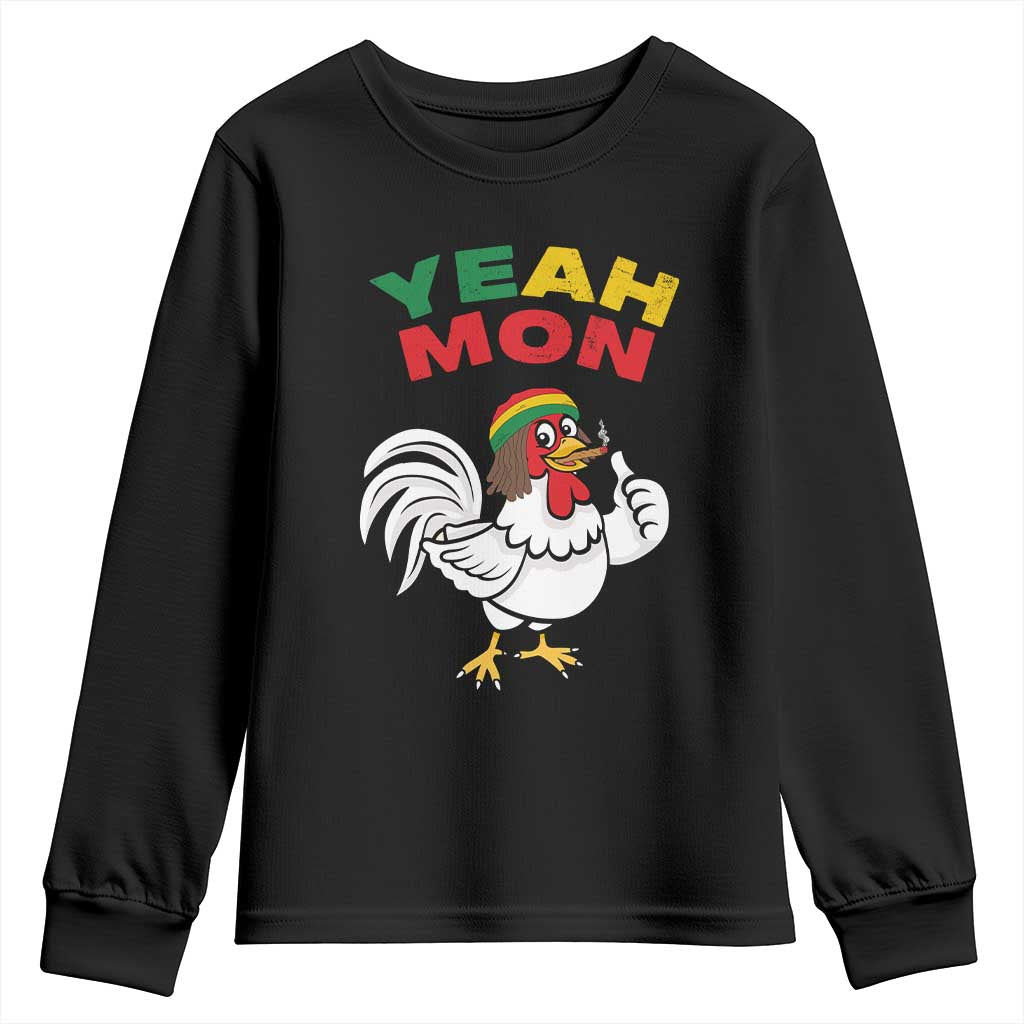 Jamaica Chicken Youth Sweatshirt Yeah Mon Jamaican Rastacap - Wonder Print Shop