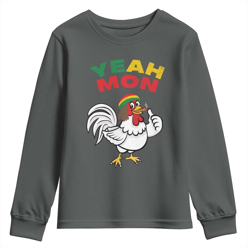 Jamaica Chicken Youth Sweatshirt Yeah Mon Jamaican Rastacap - Wonder Print Shop