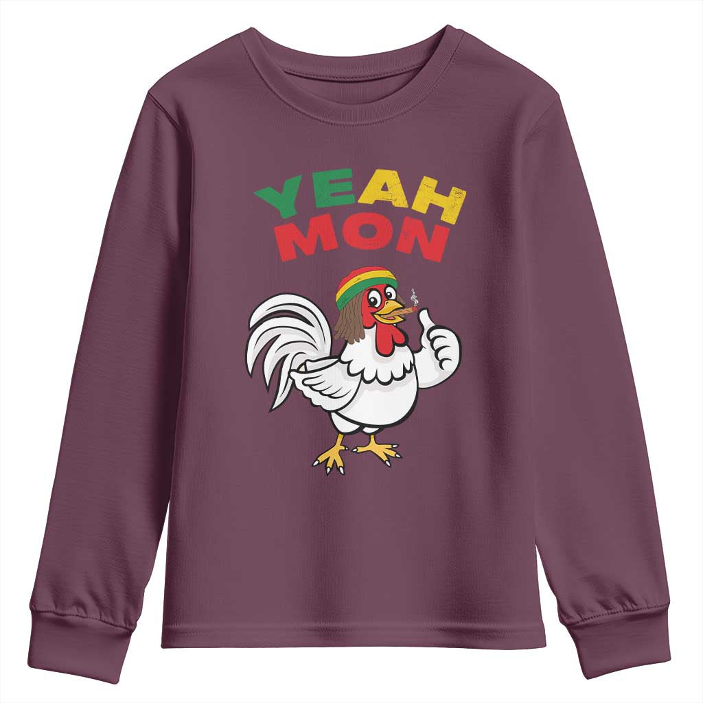 Jamaica Chicken Youth Sweatshirt Yeah Mon Jamaican Rastacap - Wonder Print Shop
