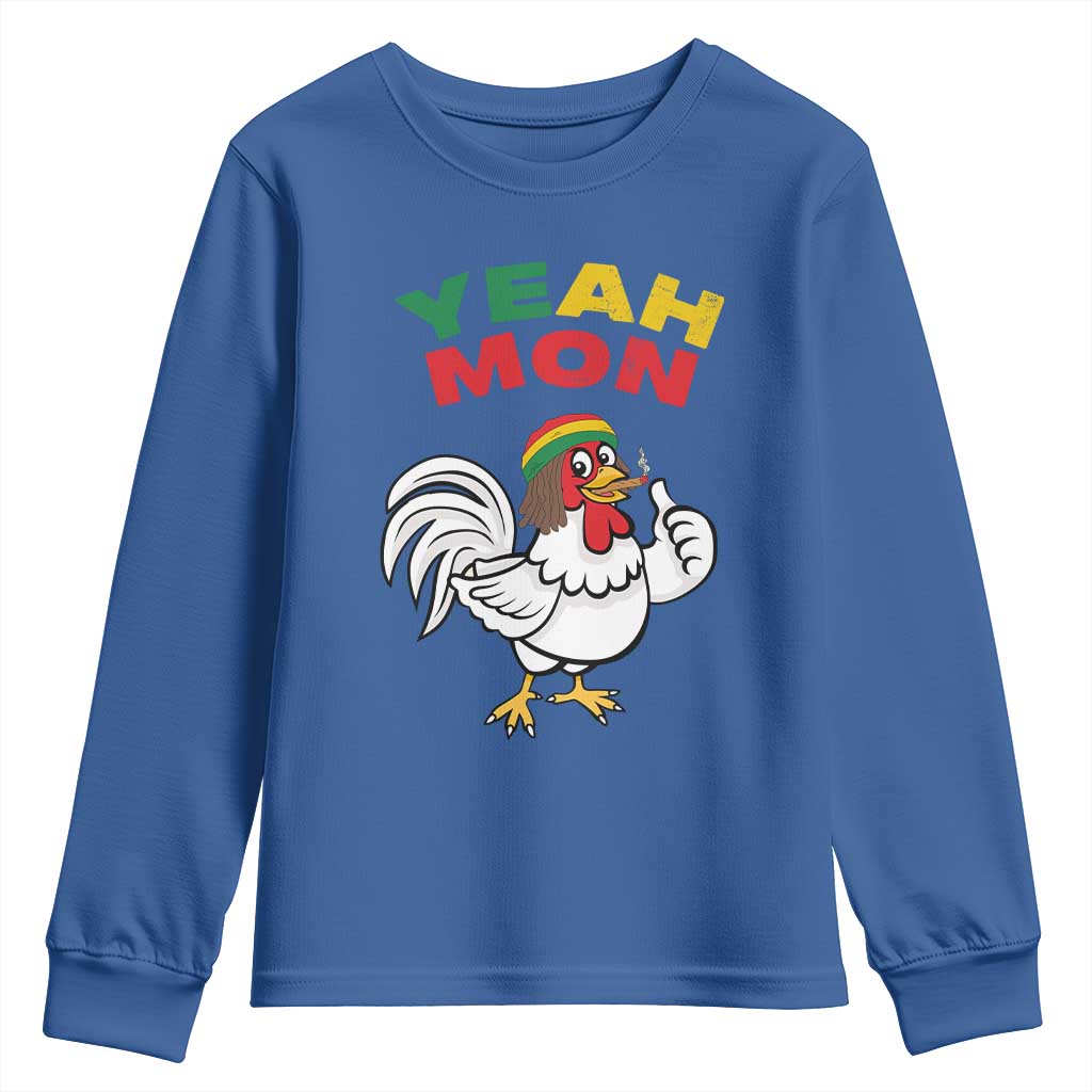 Jamaica Chicken Youth Sweatshirt Yeah Mon Jamaican Rastacap - Wonder Print Shop