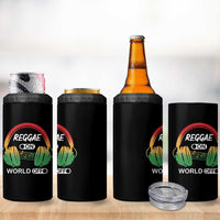 Reggae On World Off 4 in 1 Can Cooler Tumbler Reggae King Music Rastafarian - Wonder Print Shop