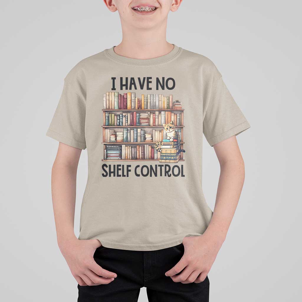 Funny Library Reading T Shirt For Kid I Have No Shelf Control Books Cat - Wonder Print Shop