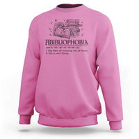Funny Reading Sweatshirt Abibliophobia Bookworm Reader Butterfly Flower - Wonder Print Shop