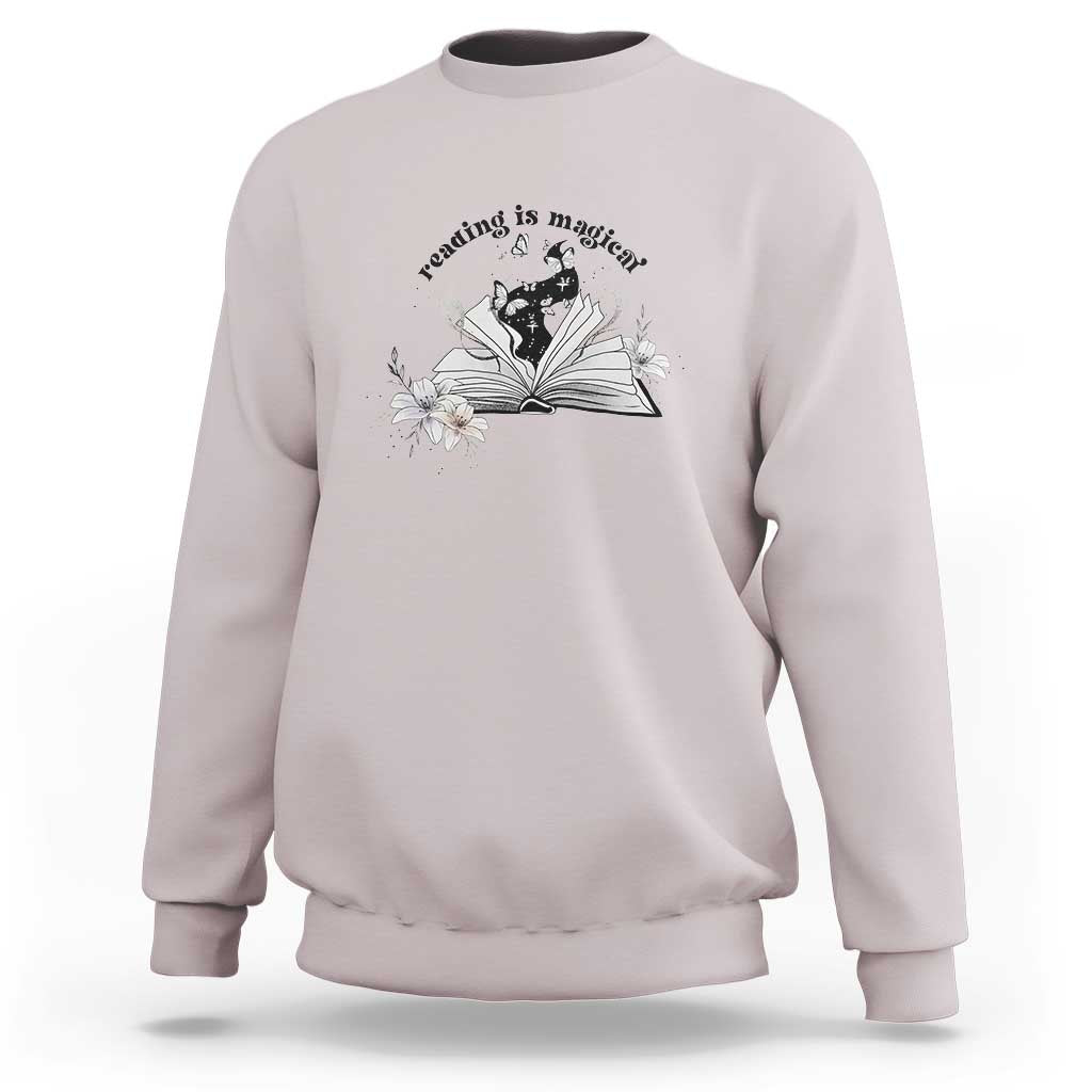Funny Book Lover Sweatshirt Reading Is Magical Black Magic - Wonder Print Shop