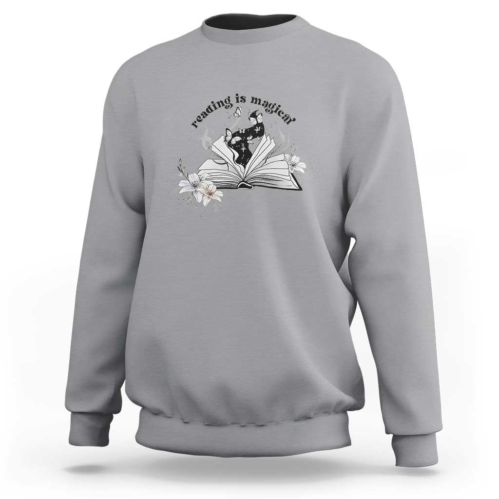 Funny Book Lover Sweatshirt Reading Is Magical Black Magic - Wonder Print Shop
