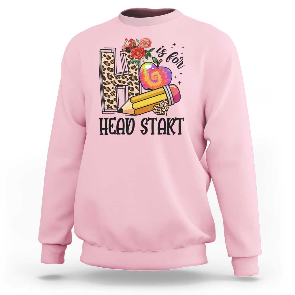 Back To School Sweatshirt H Is For Head Start Pencil Apple Flower - Wonder Print Shop