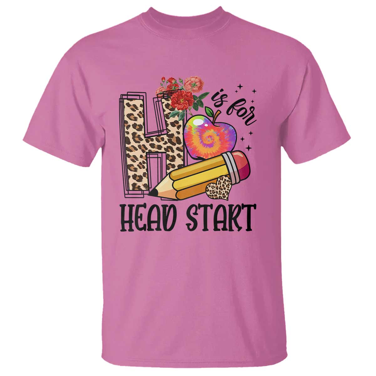 Back To School T Shirt H Is For Head Start Pencil Apple Flower - Wonder Print Shop